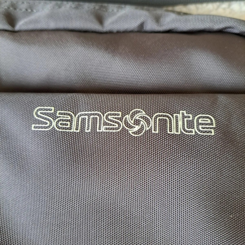 Samsonite Modern Laptop Computer Bag Shouldecross Charcoal Heather - Picture 2 of 15